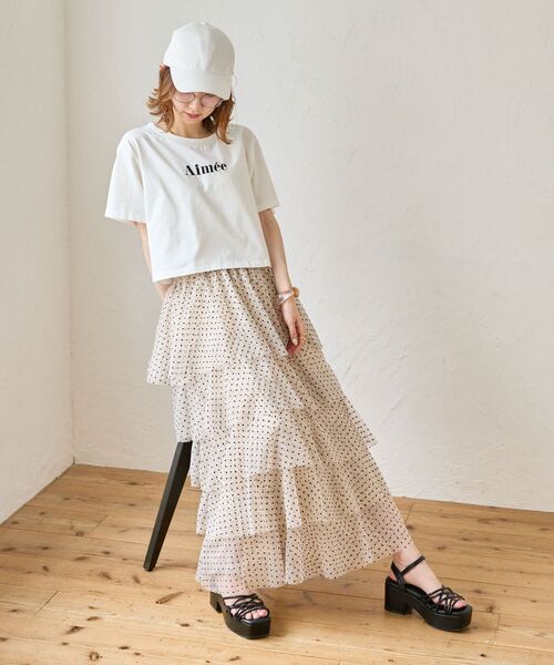 MAJESTIC LEGON(マジェスティックレゴン)の「チュールティアードスカート(スカート・レディース・ブラック/グレー/ホワイト系その他2・MEDIUM)」の14枚目の写真