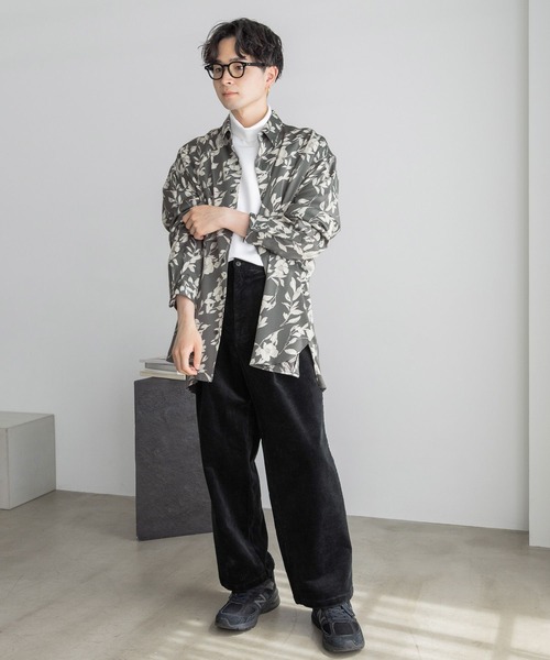 LOWRYS FARM(ローリーズファーム)の「サテンSTフラワーシャツ 971679(シャツ/ブラウス・メンズ・グレー/グリーン・MEDIUM/LARGE)」の11枚目の写真