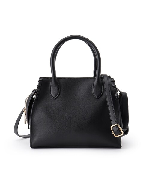 SHOO・LA・RUE（シューラルー）の「◆【2WAY】かがりポイントミニトート（ハンドバッグ・レディース・ベージュ系4/ブラック/ワインレッド・00）」の2枚目の写真