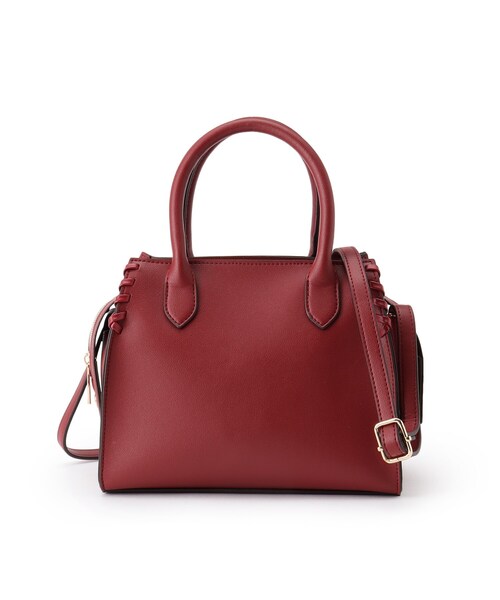 SHOO・LA・RUE（シューラルー）の「◆【2WAY】かがりポイントミニトート（ハンドバッグ・レディース・ベージュ系4/ブラック/ワインレッド・00）」の5枚目の写真