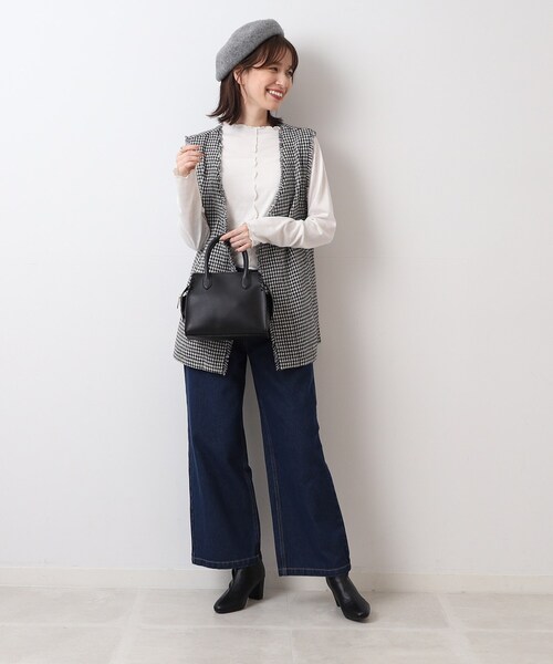 SHOO・LA・RUE（シューラルー）の「◆【2WAY】かがりポイントミニトート（ハンドバッグ・レディース・ベージュ系4/ブラック/ワインレッド・00）」の16枚目の写真