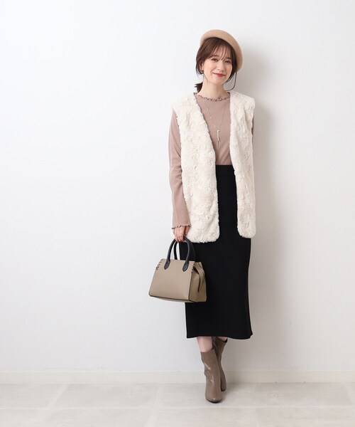 SHOO・LA・RUE（シューラルー）の「◆【2WAY】かがりポイントミニトート（ハンドバッグ・レディース・ベージュ系4/ブラック/ワインレッド・00）」の19枚目の写真