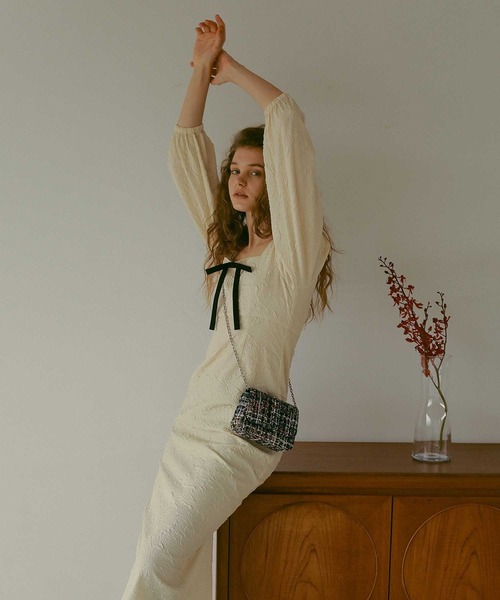 EFOLE（エフォル）の「ツイード チェーン ミニ ショルダー バッグ オケージョン/結婚式（ショルダーバッグ・レディース・ピンク/ブラック・FREE）」の12枚目の写真