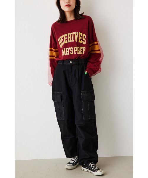 RODEO CROWNS WIDE BOWL（ロデオクラウンズワイドボウル）の「リミックスカーゴパンツ（カーゴパンツ・レディース・カーキ/ブラック・SMALL/MEDIUM）」の9枚目の写真