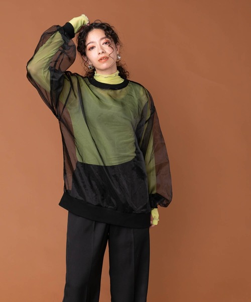 bohmal(ボマール)の「チュールオーバーサイズプルオーバートップス(Tシャツ/カットソー・レディース・ブラック/グレー/オフホワイト・FREE)」の17枚目の写真