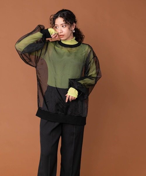 bohmal(ボマール)の「チュールオーバーサイズプルオーバートップス(Tシャツ/カットソー・レディース・ブラック/グレー/オフホワイト・FREE)」の19枚目の写真