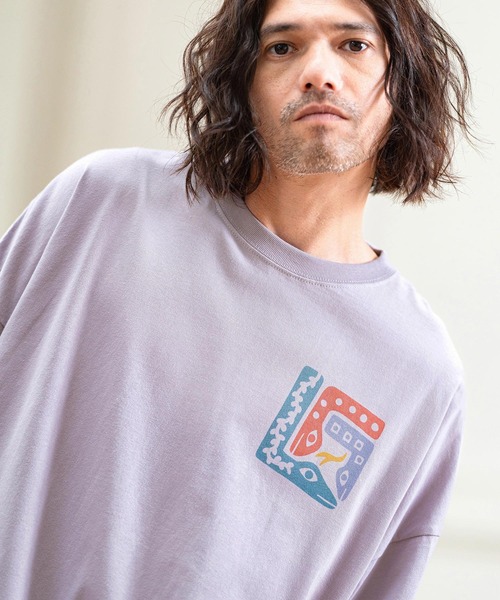 CAMBIO(カンビオ)の「mlt4476- ビッグシルエットロンT(Three Snakes)(Tシャツ/カットソー・メンズ・パープル/グリーン/ホワイト・XL/S/M/L)」の3枚目の写真