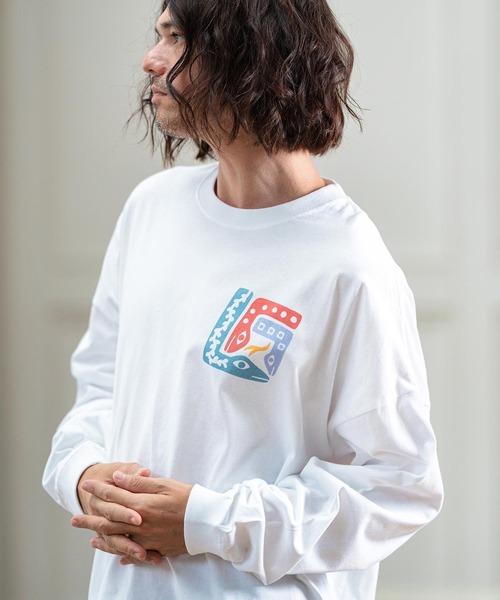 CAMBIO(カンビオ)の「mlt4476- ビッグシルエットロンT(Three Snakes)(Tシャツ/カットソー・メンズ・パープル/グリーン/ホワイト・XL/S/M/L)」の5枚目の写真