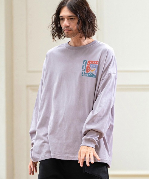 CAMBIO(カンビオ)の「mlt4476- ビッグシルエットロンT(Three Snakes)(Tシャツ/カットソー・メンズ・パープル/グリーン/ホワイト・XL/S/M/L)」の9枚目の写真