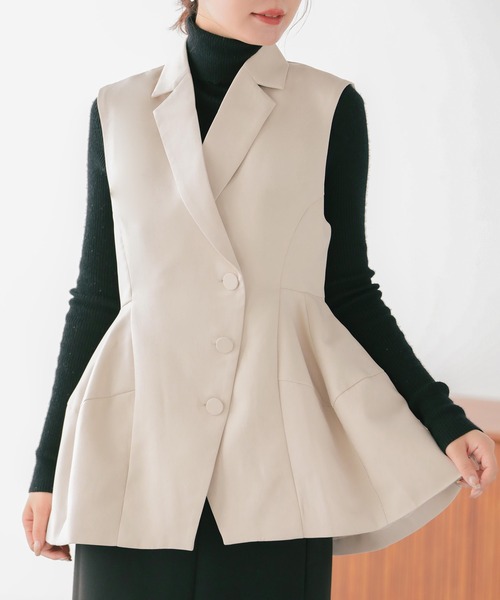 Fit more(フィットモア)の「【ZOZO限定商品】ダックシルエットベスト(ベスト・レディース・ブラック/ベージュ・FREE)」の8枚目の写真