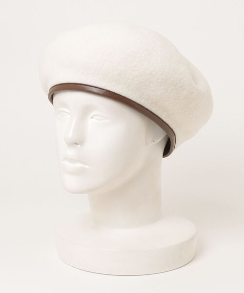 Sense of Grace(センスオブグレース)の「パイピング ウールベレー帽(ハンチング/ベレー帽・メンズ・アッシュ/ブラック/アイボリー/ダークベージュ・FREE)」の2枚目の写真