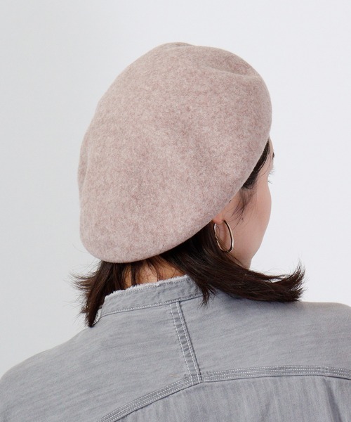 HÉRITAGE ベレー帽 馬鹿らしい グレー ウール製 ボンポワン 52 売買 