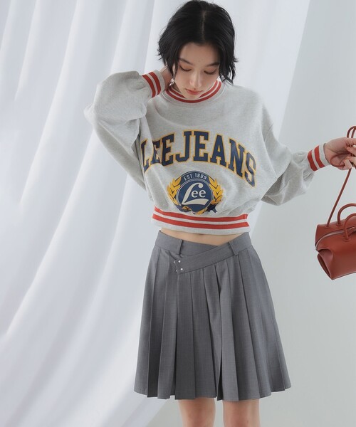 Ray BEAMS（レイビームス）の「Lee / SHORT PULLOVER SWEAT（スウェット・レディース・グレー/ネイビー・MEDIUM）」の11枚目の写真
