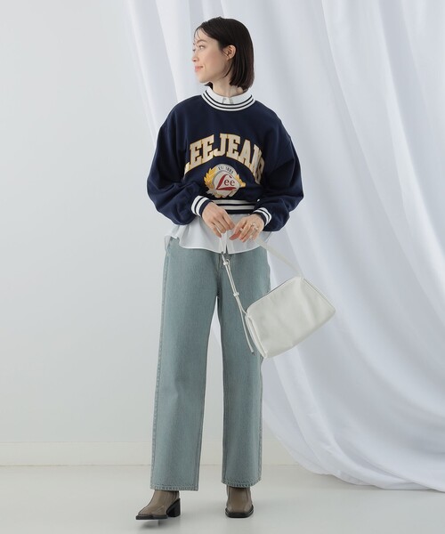 Ray BEAMS（レイビームス）の「Lee / SHORT PULLOVER SWEAT（スウェット・レディース・グレー/ネイビー・MEDIUM）」の15枚目の写真