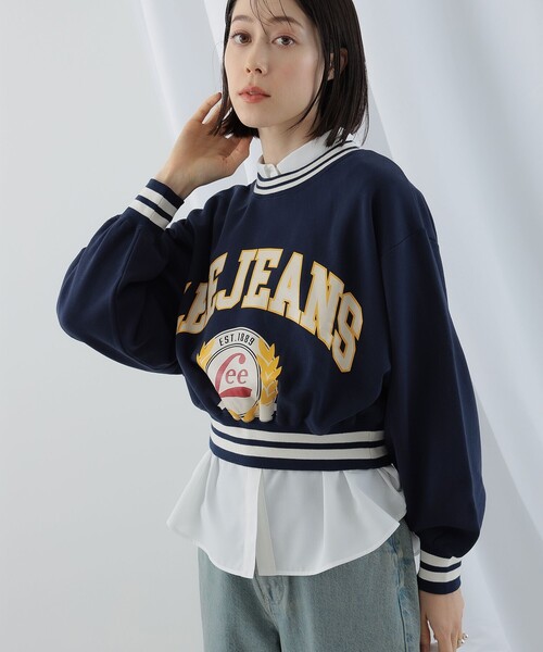 Ray BEAMS（レイビームス）の「Lee / SHORT PULLOVER SWEAT（スウェット・レディース・グレー/ネイビー・MEDIUM）」の20枚目の写真