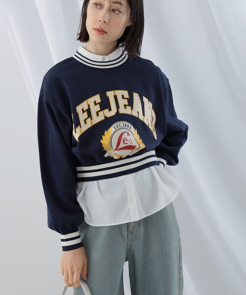 Ray BEAMS（レイビームス）の「Lee / SHORT PULLOVER SWEAT（スウェット・レディース・グレー/ネイビー・MEDIUM）」の21枚目の写真