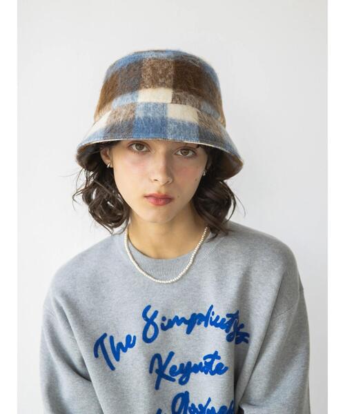 AMERICAN HOLIC（アメリカンホリック）の「シャギーチェックハット（ハット・レディース・ブルー/ブラック・FREE）」の7枚目の写真