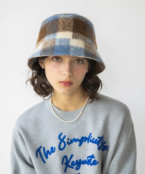 AMERICAN HOLIC（アメリカンホリック）の「シャギーチェックハット（ハット・レディース・ブルー/ブラック・FREE）」の2枚目の写真