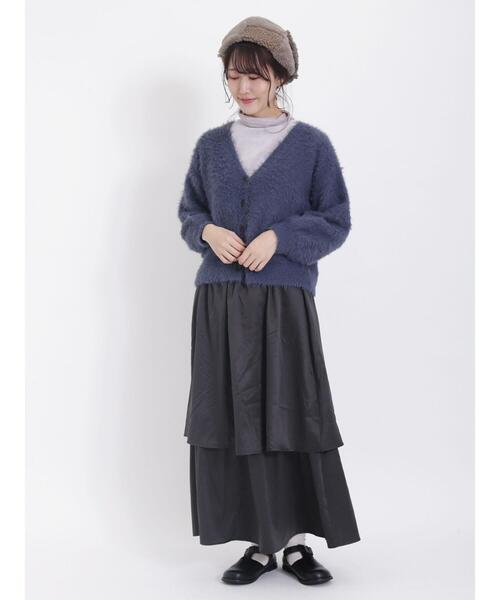 Samansa Mos2（サマンサ モスモス）の「ベロアライクティアードスカート（スカート・レディース・キナリ/キャメル/チャコールグレー/ベージュ・F）」の8枚目の写真