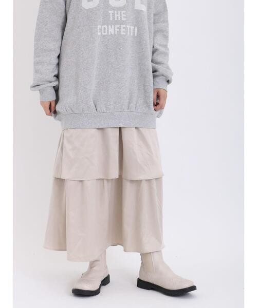Samansa Mos2（サマンサ モスモス）の「ベロアライクティアードスカート（スカート・レディース・キナリ/キャメル/チャコールグレー/ベージュ・F）」の9枚目の写真