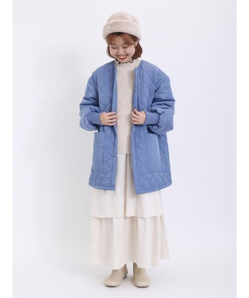 Samansa Mos2（サマンサ モスモス）の「ベロアライクティアードスカート（スカート・レディース・キナリ/キャメル/チャコールグレー/ベージュ・F）」の16枚目の写真