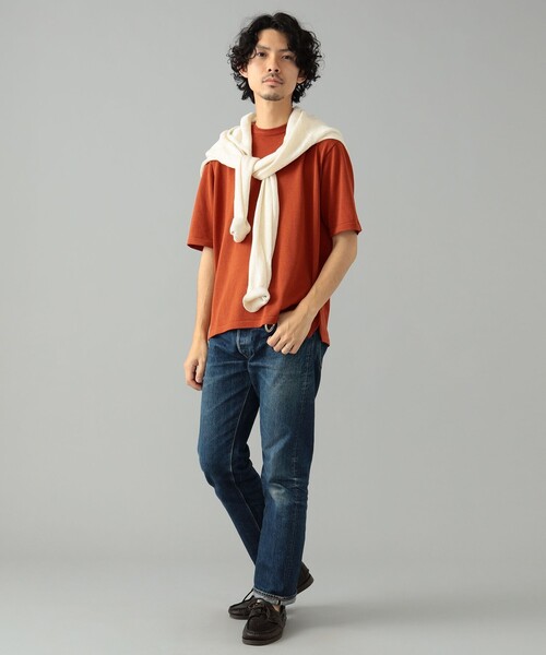 MACALASTAIR(マカラスター)の「Macalastair × BEAMS F / 別注 ヘリンボーン リブ クルーネック ニット(Tシャツ/カットソー・メンズ・ピンク/オレンジ/ミント/ネイビー・36/38/40)」の6枚目の写真