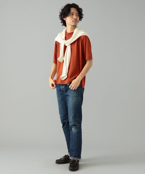 MACALASTAIR(マカラスター)の「Macalastair × BEAMS F / 別注 ヘリンボーン リブ クルーネック ニット(Tシャツ/カットソー・メンズ・ピンク/オレンジ/ミント/ネイビー・36/38/40)」の7枚目の写真