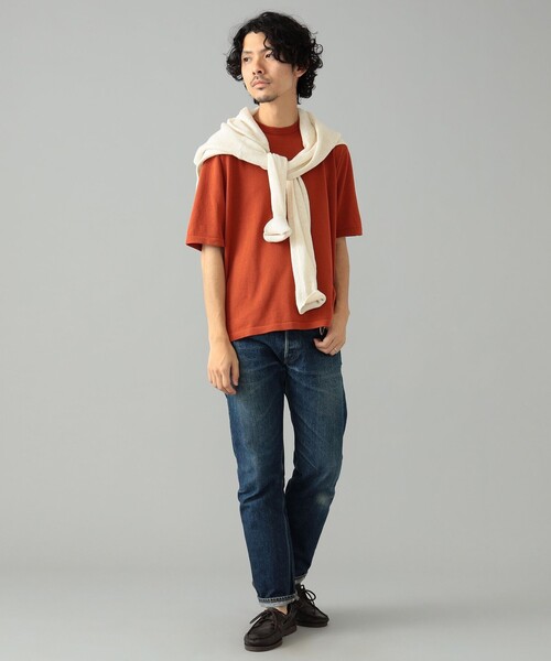 MACALASTAIR(マカラスター)の「Macalastair × BEAMS F / 別注 ヘリンボーン リブ クルーネック ニット(Tシャツ/カットソー・メンズ・ピンク/オレンジ/ミント/ネイビー・36/38/40)」の11枚目の写真