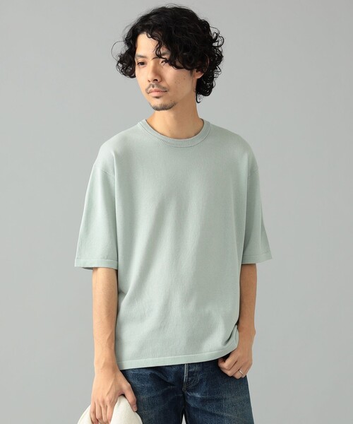 MACALASTAIR(マカラスター)の「Macalastair × BEAMS F / 別注 ヘリンボーン リブ クルーネック ニット(Tシャツ/カットソー・メンズ・ピンク/オレンジ/ミント/ネイビー・36/38/40)」の12枚目の写真