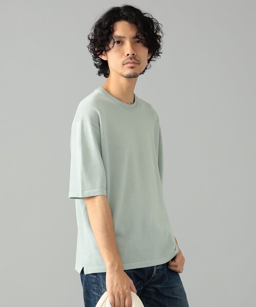 MACALASTAIR(マカラスター)の「Macalastair × BEAMS F / 別注 ヘリンボーン リブ クルーネック ニット(Tシャツ/カットソー・メンズ・ピンク/オレンジ/ミント/ネイビー・36/38/40)」の10枚目の写真