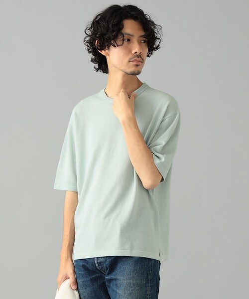 MACALASTAIR(マカラスター)の「Macalastair × BEAMS F / 別注 ヘリンボーン リブ クルーネック ニット(Tシャツ/カットソー・メンズ・ピンク/オレンジ/ミント/ネイビー・36/38/40)」の14枚目の写真