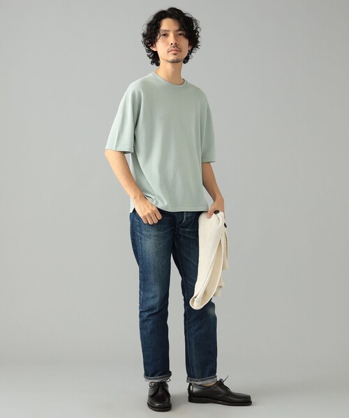 MACALASTAIR(マカラスター)の「Macalastair × BEAMS F / 別注 ヘリンボーン リブ クルーネック ニット(Tシャツ/カットソー・メンズ・ピンク/オレンジ/ミント/ネイビー・36/38/40)」の15枚目の写真