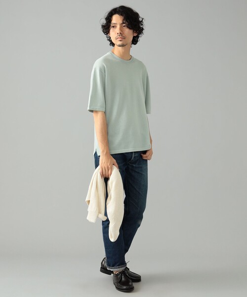 MACALASTAIR(マカラスター)の「Macalastair × BEAMS F / 別注 ヘリンボーン リブ クルーネック ニット(Tシャツ/カットソー・メンズ・ピンク/オレンジ/ミント/ネイビー・36/38/40)」の20枚目の写真