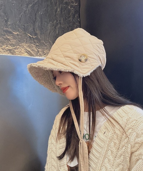 aimoha（アイモハ）の「2wayリバーシブル帽子バッグ（ハット・レディース・ベージュ/ブラック/オフホワイト/グリーン・FREE）」の12枚目の写真