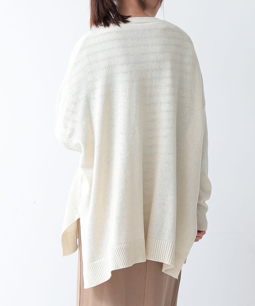 and it_（アンドイット）の「ウールミックスニットワイドカーディガン（カーディガン/ボレロ・レディース・アイボリー/ブラック/ダークグリーン・M-L）」の9枚目の写真