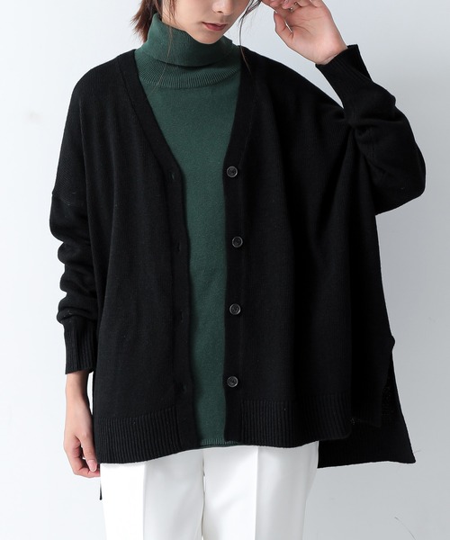 and it_（アンドイット）の「ウールミックスニットワイドカーディガン（カーディガン/ボレロ・レディース・アイボリー/ブラック/ダークグリーン・M-L）」の10枚目の写真