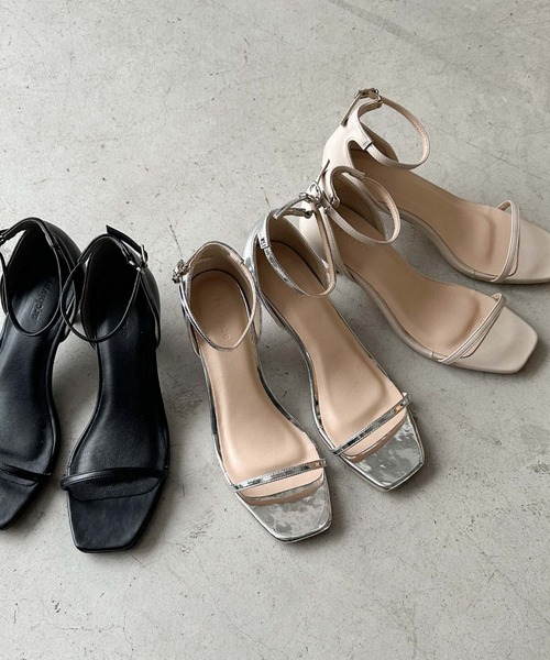 archives（アルシーヴ）の「スクエアサンダル（サンダル・レディース・シルバーグレー/ブラック/アイボリー・MEDIUM/LARGE）」の3枚目の写真