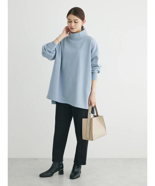 Green　Parks（グリーンパークス）の「Brushed　タートル裏起毛チュニック（チュニック・レディース・サックスブルー/ホワイト系その他2/ピンク/グレー/グレイッシュベージュ・FREE）」の6枚目の写真