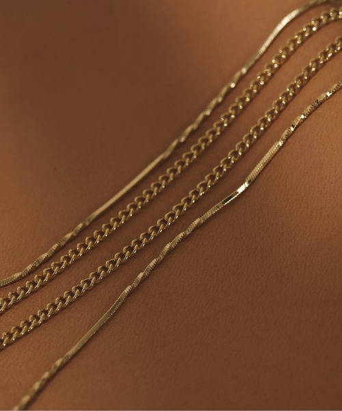 voov（ブーブ）の「2連 ワイド チェーン ネックレス（ネックレス・レディース・シルバー/ゴールド・フリー）」の3枚目の写真