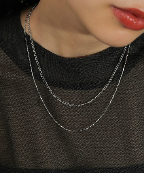 voov（ブーブ）の「2連 ワイド チェーン ネックレス（ネックレス・レディース・シルバー/ゴールド・フリー）」の11枚目の写真