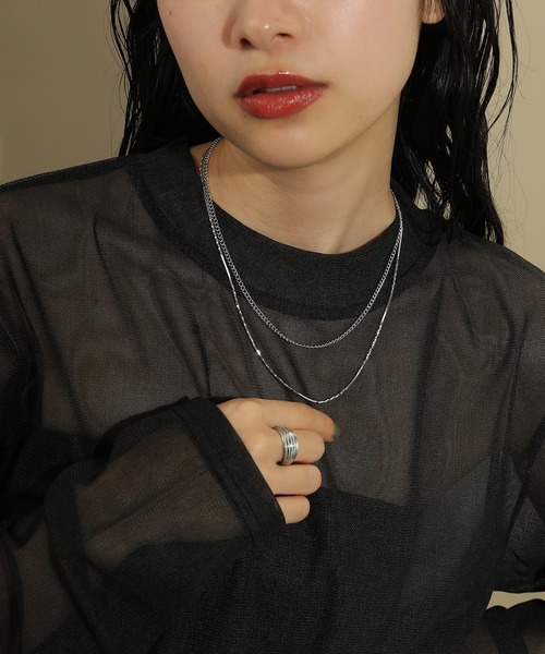 voov（ブーブ）の「2連 ワイド チェーン ネックレス（ネックレス・レディース・シルバー/ゴールド・フリー）」の10枚目の写真