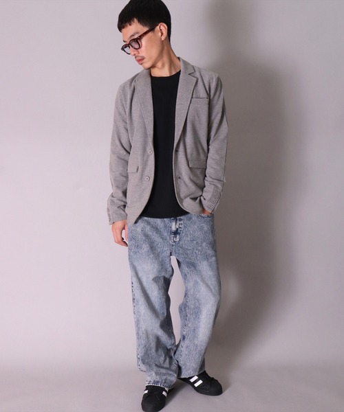 BAYBLO（ベイブロ）の「(DV)【ストレッチ】ブラッシュド スウェット テーラードジャケット（テーラードジャケット・メンズ・ブラック/オリーブ/チャコールグレー/杢グレー・MEDIUM/LARGE）」の9枚目の写真