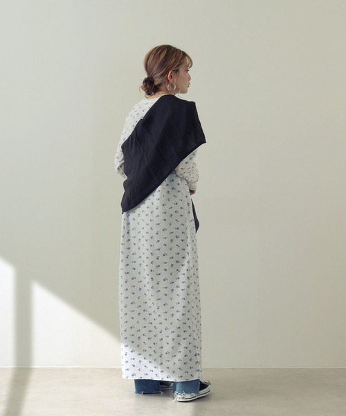 JEMORGAN（ジェーイーモーガン）の「JEMORGAN ワッフル花柄マキシ丈ワンピース（ワンピース・レディース・ホワイト/杢グレー・F）」の8枚目の写真