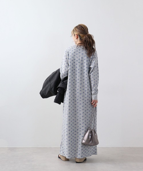 JEMORGAN（ジェーイーモーガン）の「JEMORGAN ワッフル花柄マキシ丈ワンピース（ワンピース・レディース・ホワイト/杢グレー・F）」の11枚目の写真