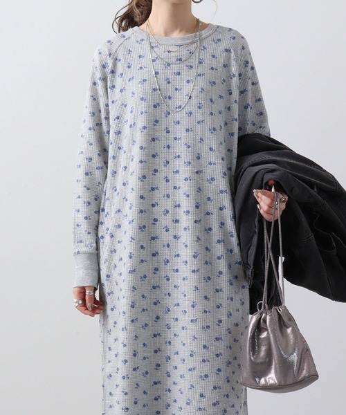 JEMORGAN（ジェーイーモーガン）の「JEMORGAN ワッフル花柄マキシ丈ワンピース（ワンピース・レディース・ホワイト/杢グレー・F）」の10枚目の写真