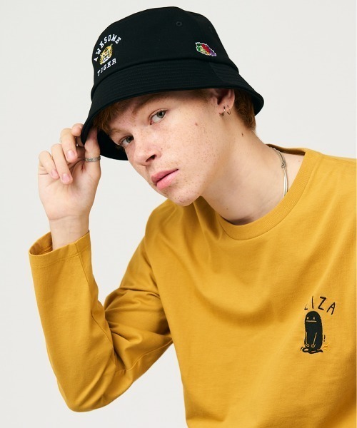 Design Tshirts Store graniph（デザイン　ティーシャツ　ストア　グラニフ）の「FRUIT OF THE LOOM× graniph AWESOME TIGER SWEAT BUCKET HA（ハット・メンズ・ブラック・FREE）」の6枚目の写真