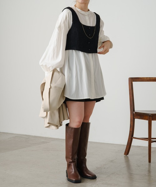 Omekashi（オメカシ）の「フリンジツイードビスチェ（ベスト・レディース・アイボリー/ブラック・FREE）」の12枚目の写真