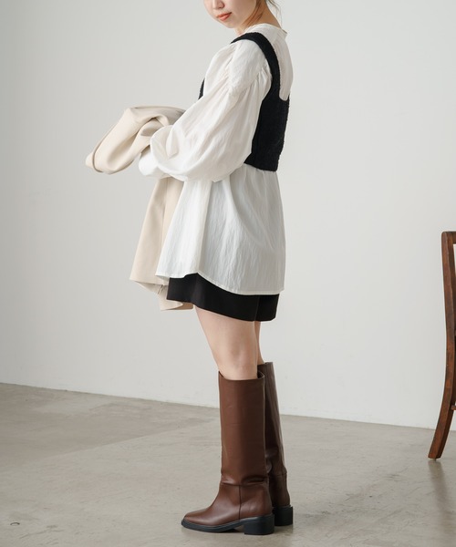 Omekashi（オメカシ）の「フリンジツイードビスチェ（ベスト・レディース・アイボリー/ブラック・FREE）」の16枚目の写真