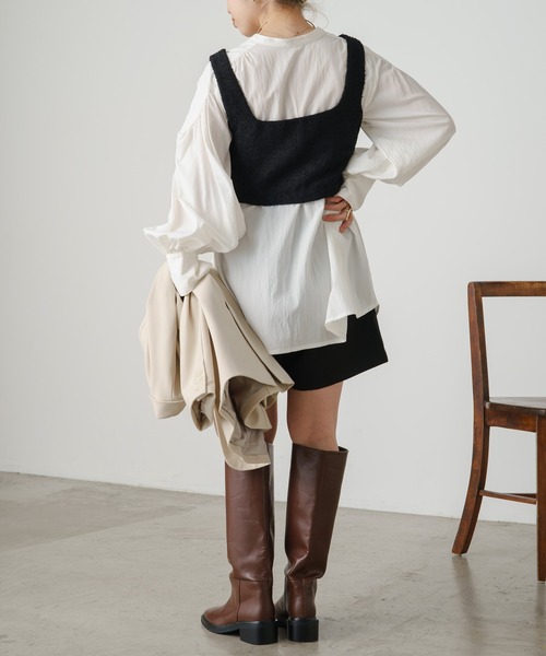 Omekashi（オメカシ）の「フリンジツイードビスチェ（ベスト・レディース・アイボリー/ブラック・FREE）」の17枚目の写真