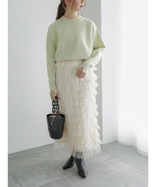 Te chichi(テチチ)の「ミラノリブクルーネックニット(ニット/セーター・レディース・グレー/ピンク/オフホワイト/ブルー/ミント・F)」の16枚目の写真